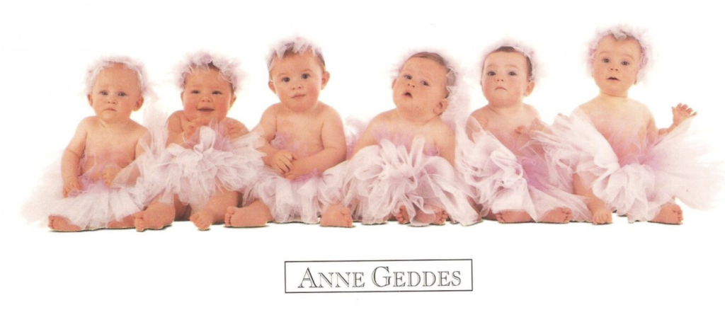 anne geddes photo of babies dressed as ballerinas