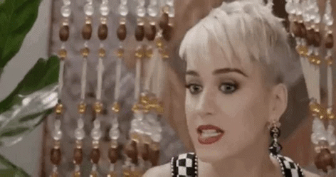 a gif of katy perry saying excuse me