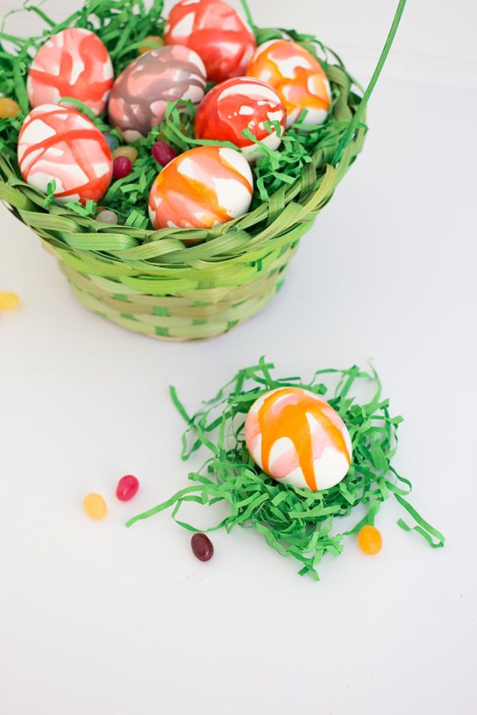 easter eggs decorated with kool-aid