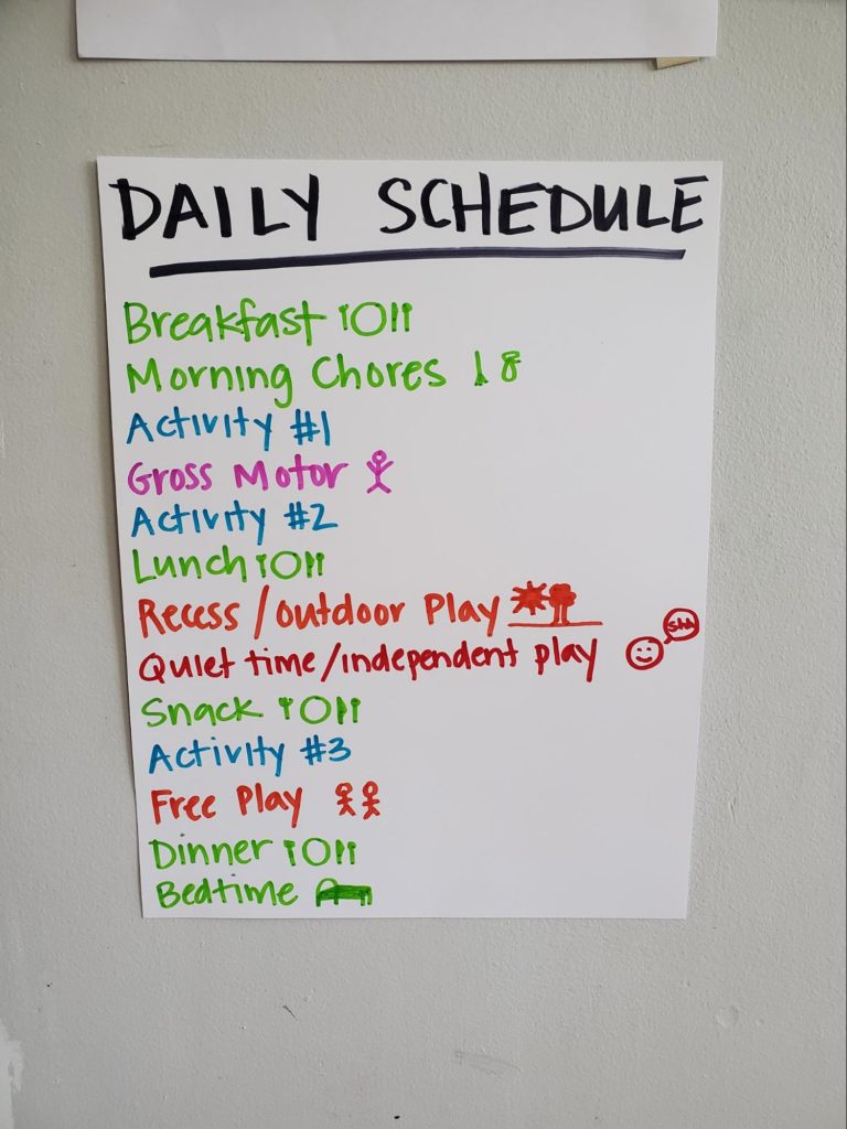 a daily schedule for kids home from school