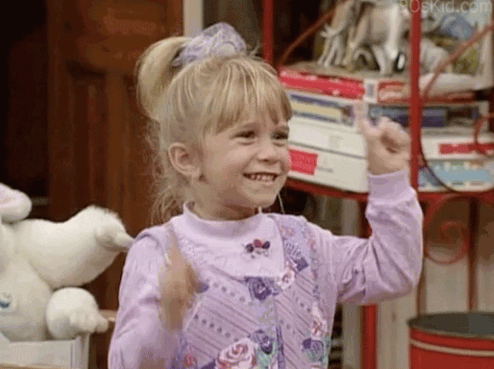 gif of michelle tanner from full house dancing