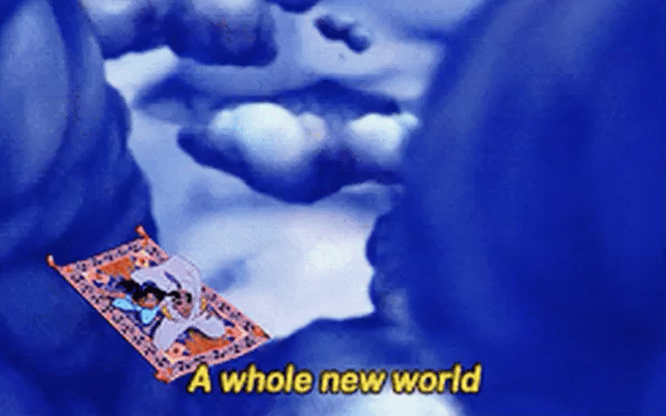 gif of the movie aladdin singing "A Whole New World"