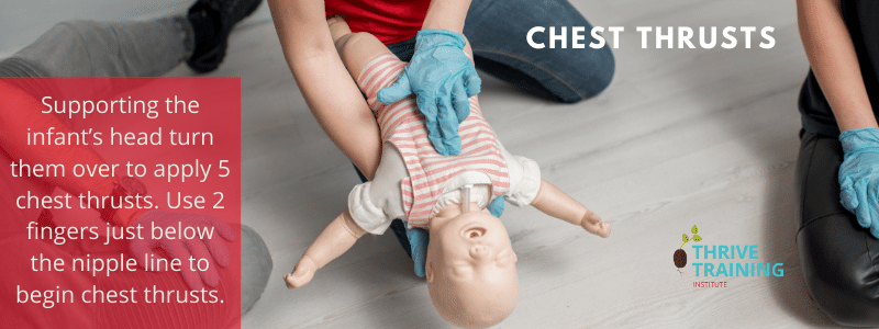 how to apply chest thrusts on a baby