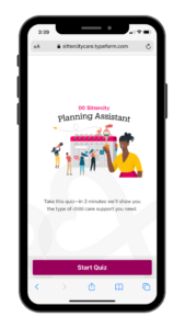 The Sittercity Planning Assistant on a smartphone