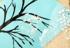 Bubble wrap tree craft