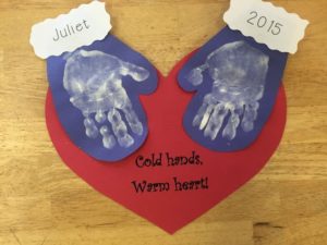 Cold hands warm heart mittens craft