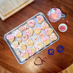 Heart-shaped rice krispie treats